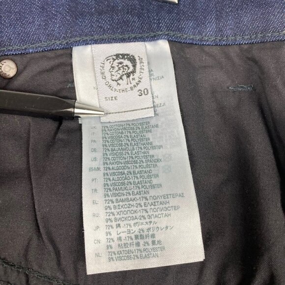 Diesel Soft Stretch Denim Jean Regular Tapered D-Fining Dark Blue 069TN US 30 - Picture 14 of 15